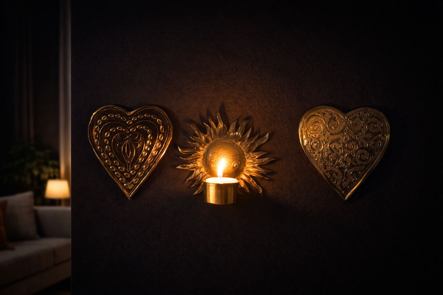 MOROCCAN COPPER WALL DECOR SET (3 PIECES)